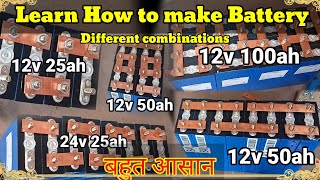 how to make 128v 100ah battery  diy lifepo4 battery pack  Insurance for home [upl. by Corabelle]