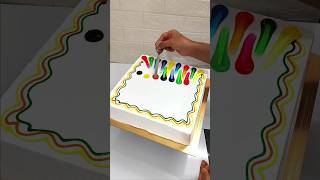 2kg Square Vanilla Cake Rainbow 🌈 Colour Design cake cakeart shorts shortsfeed video youtube [upl. by Neelyar]