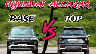 Hyundai Alcazar Executive Vs Signature Detailed Comparison  Hyundai Alcazar Base Vs Top Model [upl. by Anerres905]