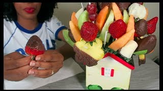 ASMR CHOCOLATE COVERED FRUIT EDIBLE ARRANGEMENTS [upl. by Felice]