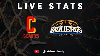 Gigantes de Carolina vs Vaqueros de Bayamón  LIVE STATS BSN [upl. by Anpas]