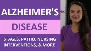 Alzheimers Disease Dementia Nursing Symptoms Treatment Stages Pathophysiology NCLEX [upl. by Oguh]