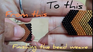 Chevron Bead Weave  Making a Pointed End [upl. by Krid]