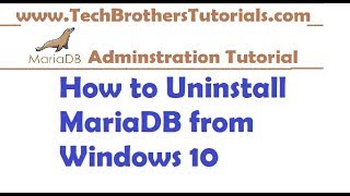 How to Uninstall MariaDB from Windows 10 MariaDB Admin Tutorial [upl. by Wincer441]