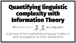 Calculating linguistic entropy [upl. by Hedley]