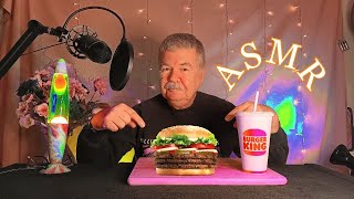 ASMR TRYING A TRIPLE WHOPPER FOR THE VERY FIRST TIME [upl. by Allebram]