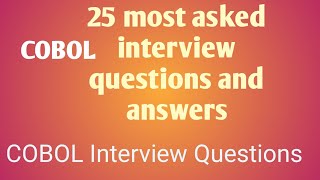 25 most asked COBOL Interview Questions and Answers [upl. by Refinej]