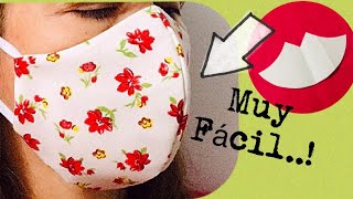 Cómo hacer un cubreboca caserotapabocas de tela fácilmascarilla en 5 minutos barbijo [upl. by Nnylrats]