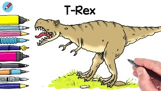 Draw a TRex prehistoric dinosaur [upl. by Eiznek]