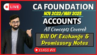 Bill Of Exchange and Promissory Notes CA Foundation  CA Foundation Accounts  100 Chapter Covered [upl. by Coppola564]