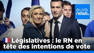 Elections législatives 2024  le RN reste en tête des intentions de vote  euronews 🇫🇷 [upl. by Sulokcin]