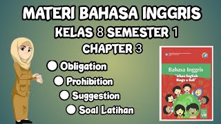 OBLIGATION PROHIBITION AND SUGGESTION  Materi Bahasa Inggris Kelas 8 SMP Semester 1 Chapter 3 [upl. by Barbette]