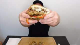 Satisfying Cravings ASMR Eating a Triple Decker Bacon Cheeseburger and Reuben Sandwich [upl. by Tisman355]