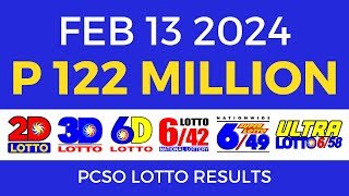 Lotto Result February 13 2024 9pm PCSO [upl. by Aitropal]