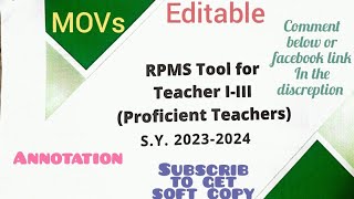 Objective 3 RPMS 20232024 Proficient Teache IIII KRA1 Objective 3 with Annotation sample [upl. by Aelc]