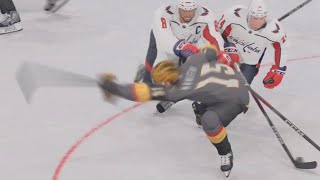 Ovechkin breaks Hanifin with hit then scores off of Hague  NHL 24 [upl. by Ayek]