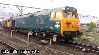 BR Class 87 87002 amp Class 50s 50007 and 50049 1Z50 The Caledonian at Crewe 7th October 2017 [upl. by Ecarret798]