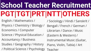 SCHOOL TEACHERS VACANCY ALL SUBJECTS ALL POSTS I APPLY ONLINE [upl. by Roobbie584]