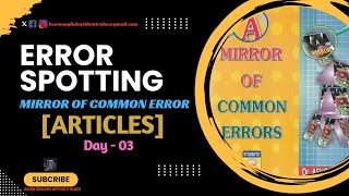 ARTICLES  DAY  03  MIRROR OF COMMON ERRORS  CLASS  35  COMPETITIVE ENGLISH  B K Singh [upl. by Reyem946]