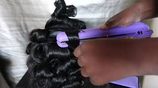 How To Pin Curl Hair Using Flat Irons [upl. by Ymmit]