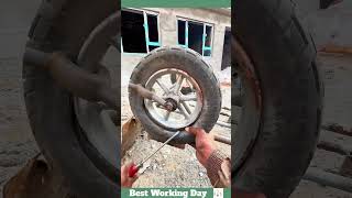 Best working day 2092 The process of repairing a tire on an electric vehicle [upl. by Brookes]