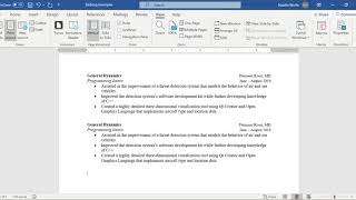 Aligning Dates and Locations on Your Resume in MS Word PC [upl. by Atenaz]