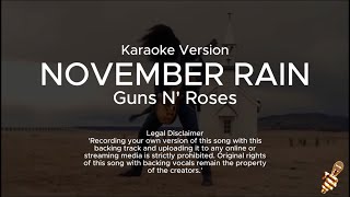 Guns N Roses  November Rain Karaoke Version [upl. by Velleman466]