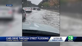 Heavy rainfall causes flooding in parts of Northern California Heres where [upl. by Cirdnek]