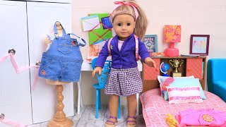 Baby Doll After School Evening Routine in Dollhouse Play Toys story [upl. by Pennebaker]