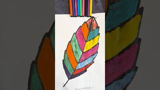 Leaves 🍁 Nion colour painting ✍🏻🧡🧡🧡 viralvideo art sketch painting [upl. by Marlon620]