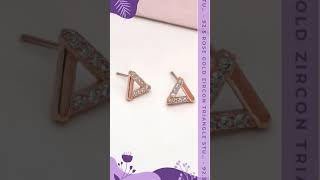 925 Rose Gold Zircon Triangle Studs  SIA412633 [upl. by Riay]