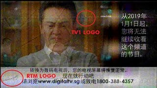 Analogue TV Cochannel interference  RTM TV1 Malaysia amp Channel U Singapore [upl. by Aianat]