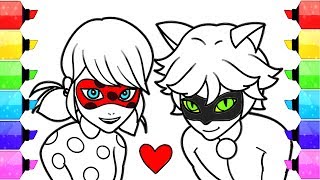 Miraculous Ladybug Coloring Pages  How to Draw and Color Ladybug and Cat Noir Coloring Book [upl. by Blount298]