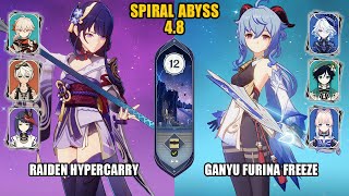 Raiden Hypercarry amp Ganyu Furina Freeze  Spiral Abyss 48  Floor 12  Genshin Impact [upl. by Ewold]