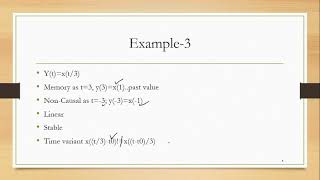 Check whether system is linear or nonlinear causal or noncausal stable or unstableTV or TIV [upl. by Naujal]