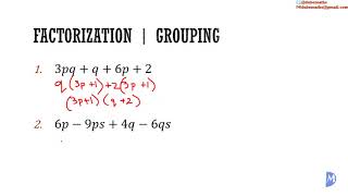 Factorization by Grouping  Algebra [upl. by Hnahk]