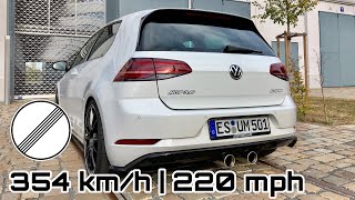 POV HGP Golf 7 R 36 BiTurbo  220 mph  3541 kmh TopSpeed NightRun  100300 kmh  DynoTest 🚀 [upl. by Lenrad]