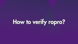 How to verify ropro [upl. by Aivataj803]