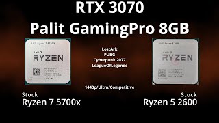 Ryzen 5 2600 vs Ryzen 5700x RTX 3070 Palit GamingPro8GB [upl. by Kaye]