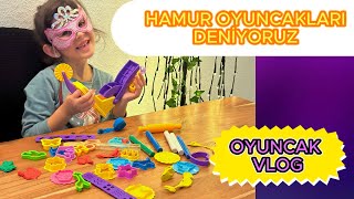 MASKELİ KIZOYUNCAK KUTU AÇILIMI DENEME VLOG  ANNEMLE BİRLİKTE HAMUR OYUNCAKLARI DEĞERLENDİRDİK [upl. by Enelak]