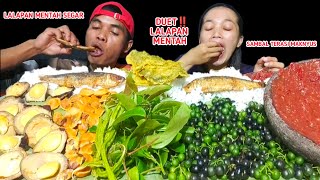 MUKBANG LALAPAN MENTAH JENGKOLPETAI TUALEUNCAKECIPIRDAUN MAREME SAMBAL TERASI IKAN ASIN [upl. by Novat]