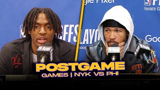 Knicks76ers Postgame Brunson Maxey Oubre Coaches Reactions  GM5 2024 ECR1 [upl. by Noscire765]