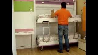 VIDEO EXPLICATIVO FUNCIONAMIENTO LITERA ABATIBLE HORIZONTAL MUEBLES MADRID [upl. by Nwahsear795]