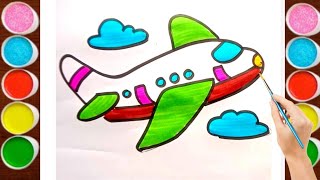 Aeroplane Drawing easy Aeroplane Drawing for kids  Aeroplane Drawing with colour [upl. by Noillimaxam]