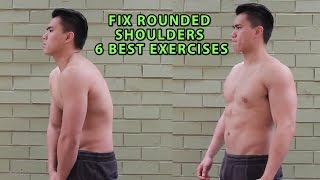 Fix Rounded Shoulders With 6 Simple Exercises [upl. by Llenna716]