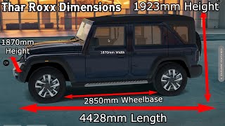 Mahindra Thar ROXX Dimensions Revealed  Wheelbase Increased By 400mm 🔥 [upl. by Kciremed]