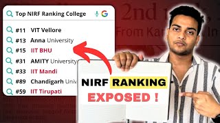 The Reality of NIRF Ranking  Should you look at NIRF Ranking of College [upl. by Auroora253]