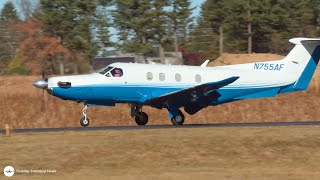 Pilatus PC12 Landing and Takeoff  Princeton Airport NJ USA [upl. by Lindo]