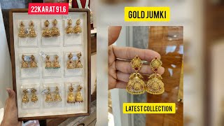 Gold Jumki latest design 2024  22karat 916 KDM hallmarked  Jagdish jewellers ramnagar [upl. by Jannel849]