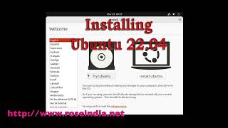 Installing Ubuntu 2204  This video shows the steps of installation Ubuntu 2204 [upl. by Ecienahs]